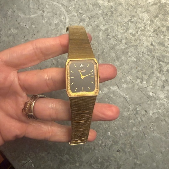 Bulova Gold and Black Quartz Watch - Picture 2 of 8